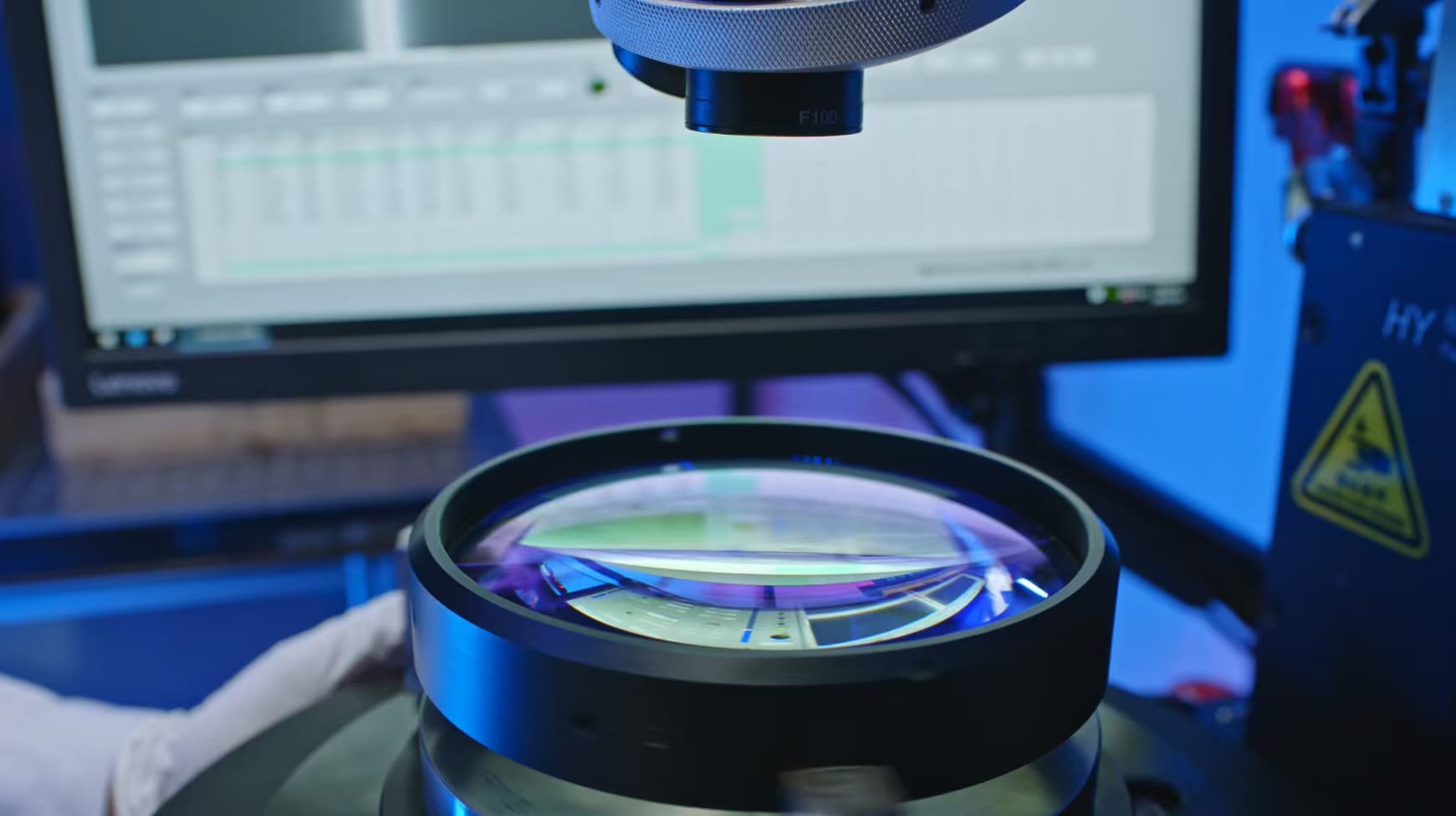 Precision lens quality assurance testing with interferometer